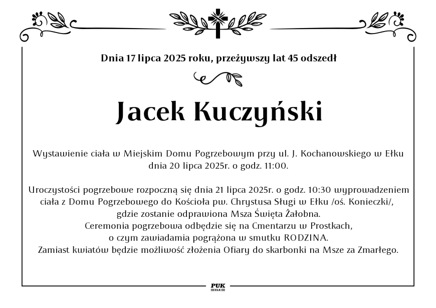Jacek Kuczyński - nekrolog